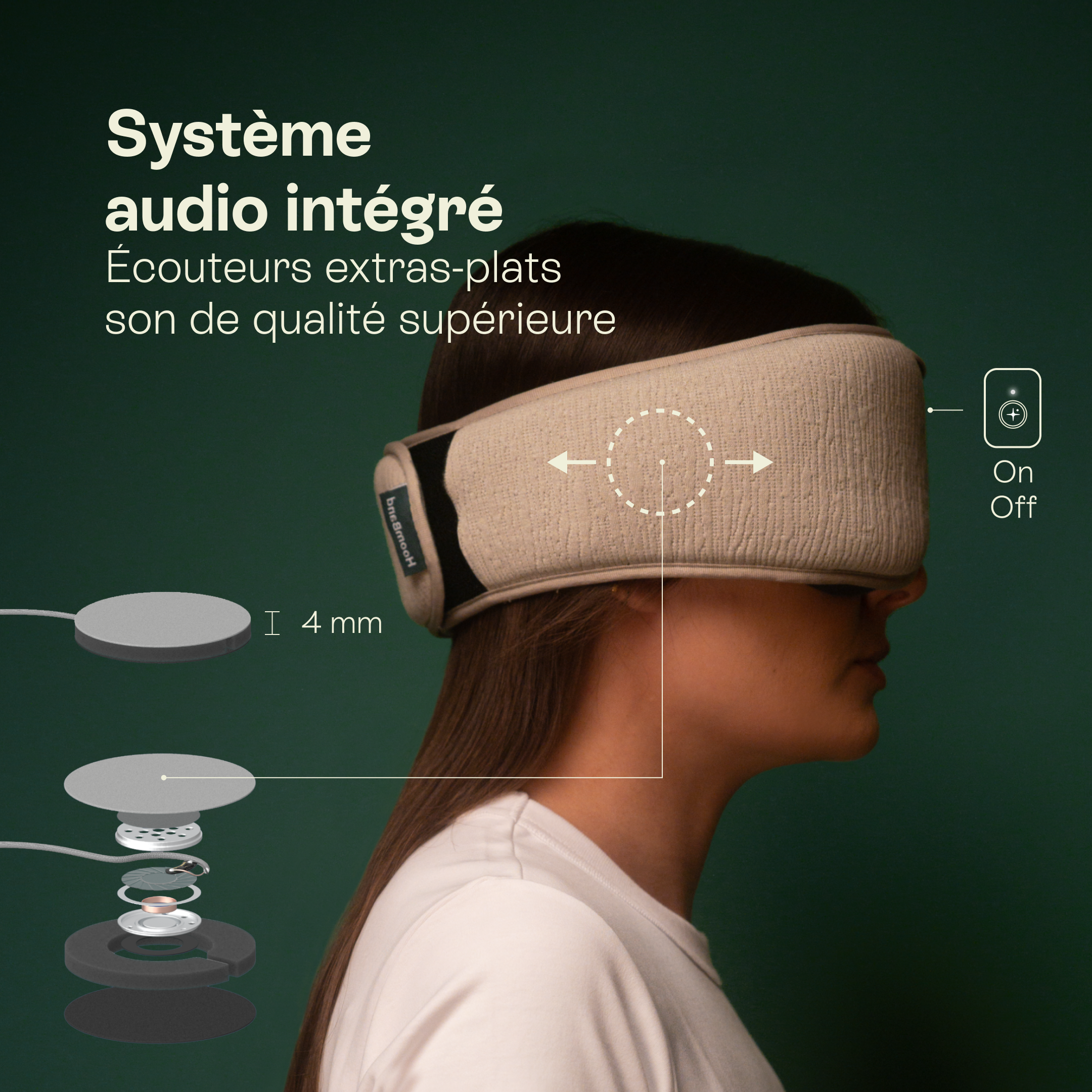 HoomBand Ultimate | Bluetooth ljudmask för sömn + tillgång till Livlab-appen