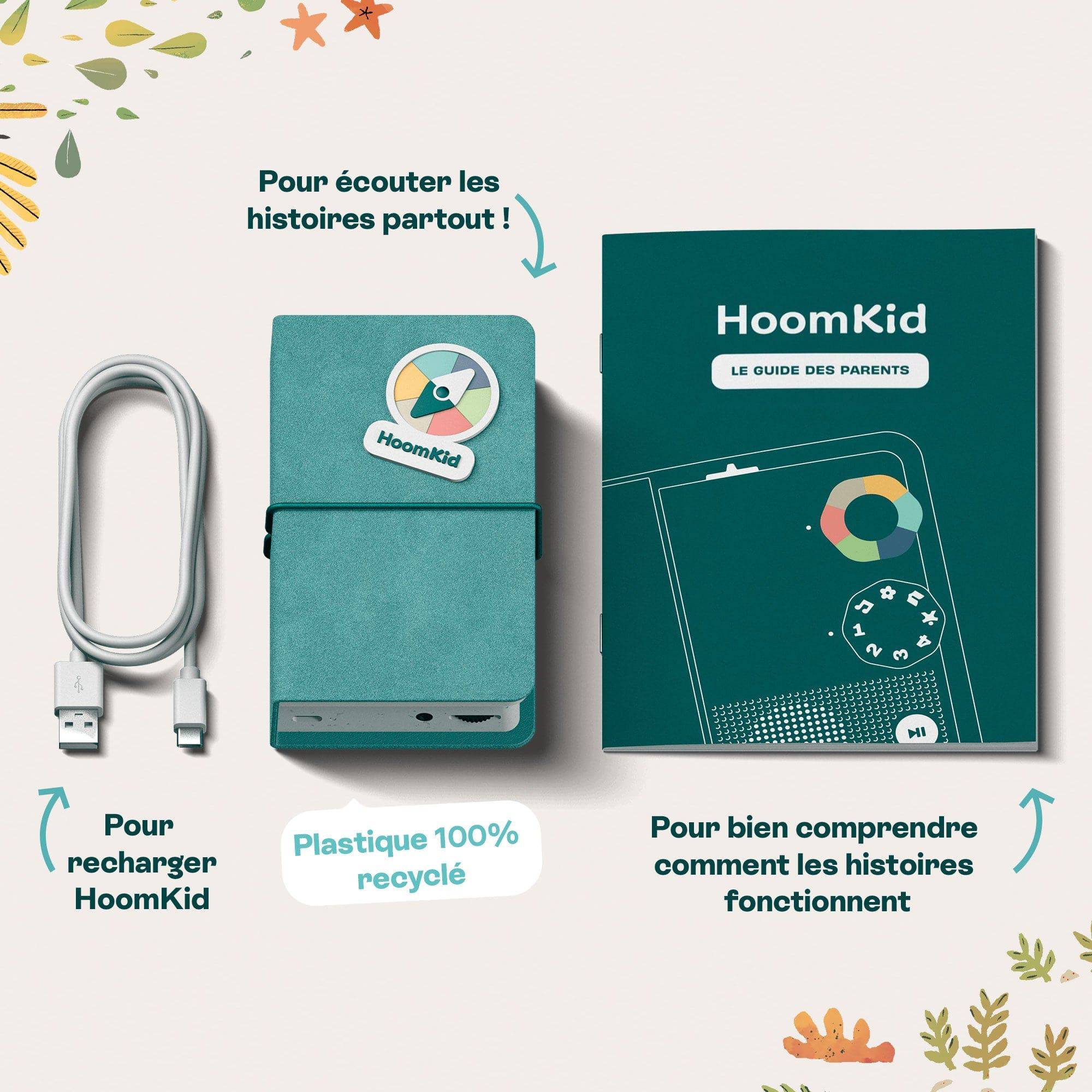 HoomKid story box for children aged 3-10, featuring themes of sleep and emotions, designed by LIVLAB.