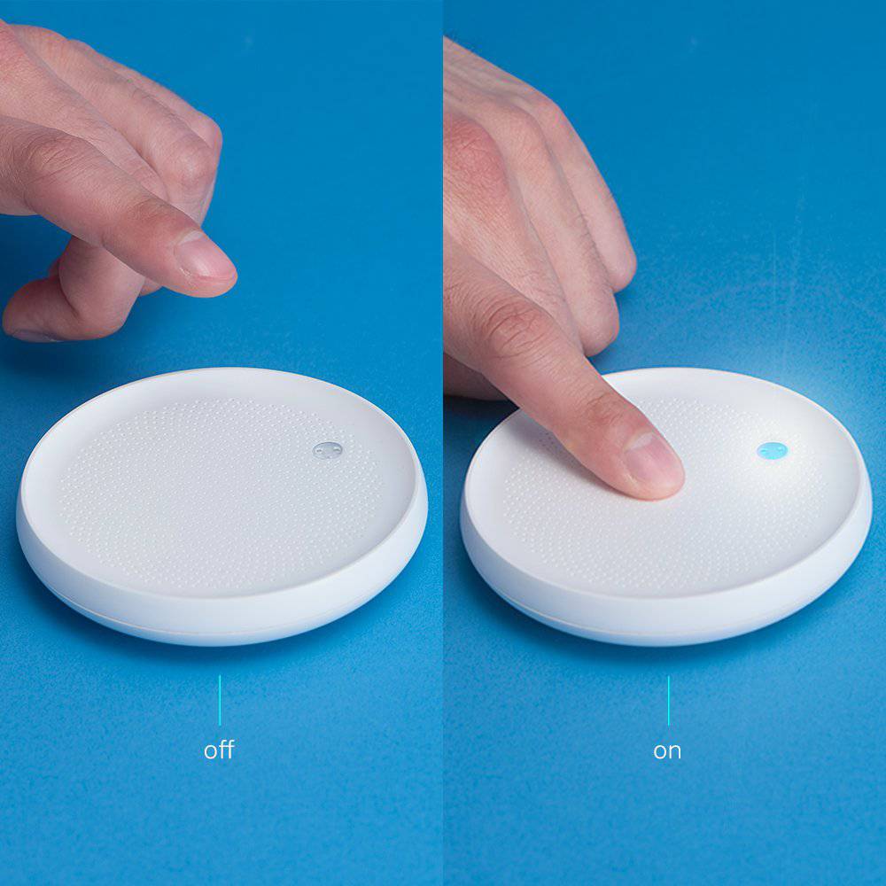 Dodow sleep aid by LIVLAB, featuring a sleek design with a calming light for improved sleep in 8 minutes.