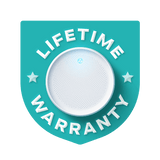 LIVLAB Dodow lifetime warranty badge featuring a shield design on a clean background.