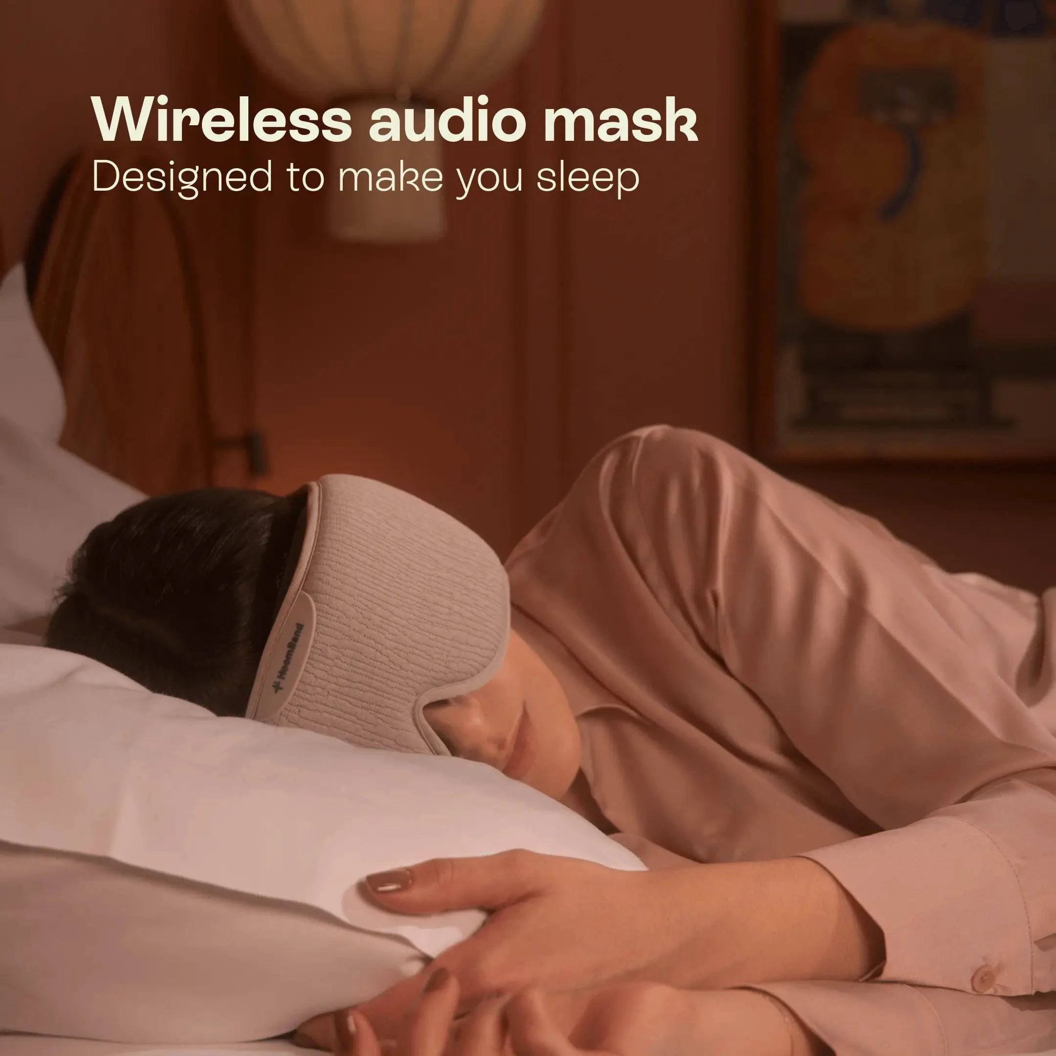 HoomBand Ultimate Bluetooth sleep mask by LIVLAB with built-in speakers and soft fabric design for comfortable sleep.