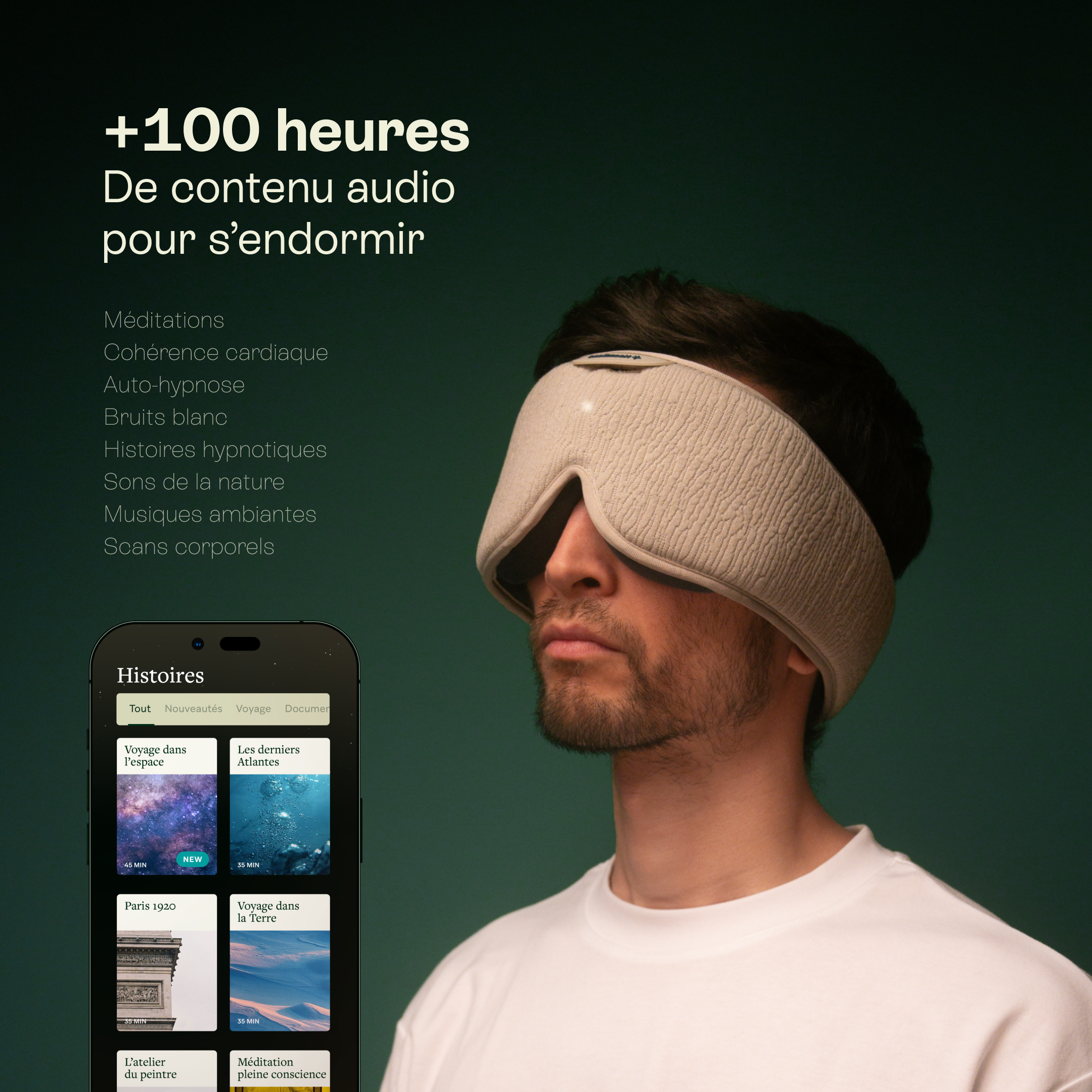 HoomBand Ultimate | Bluetooth ljudmask för sömn + tillgång till Livlab-appen