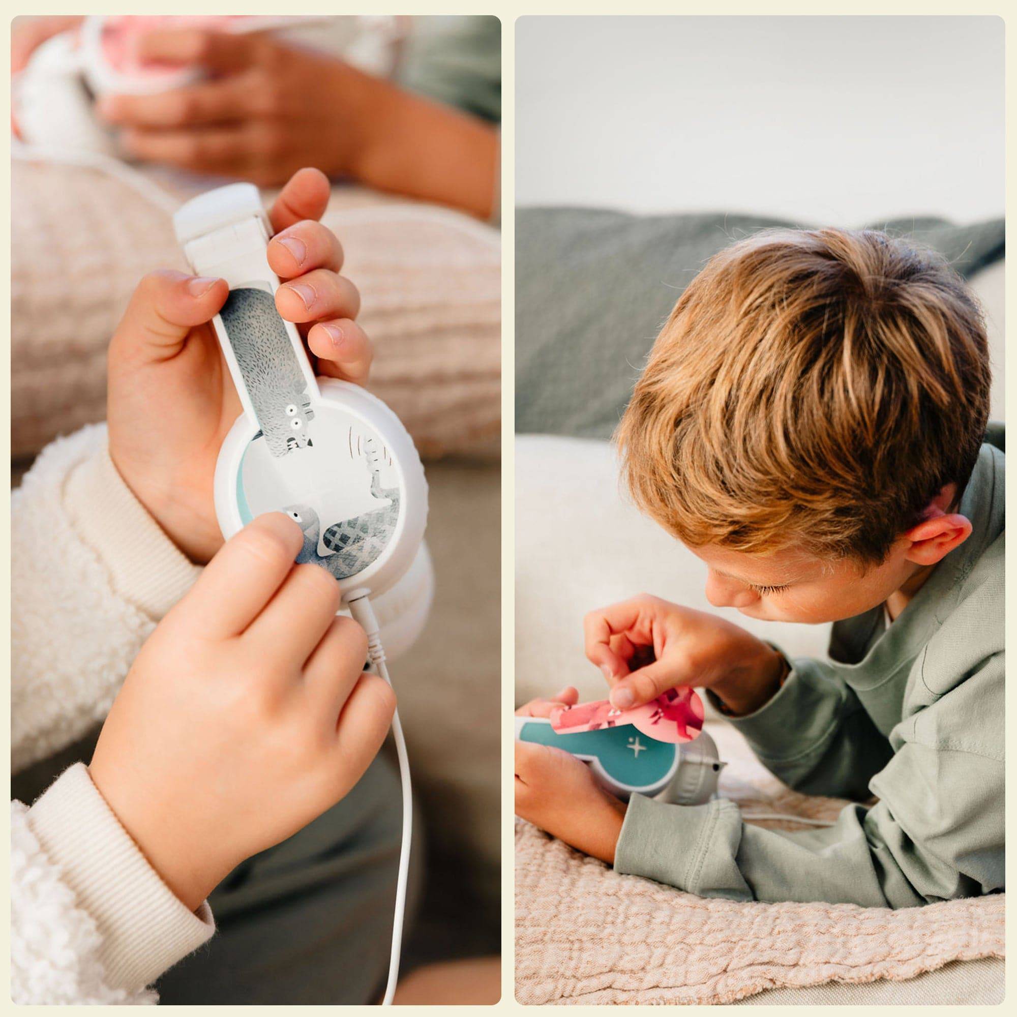 LIVLAB HoomKid Headphones with adjustable design, foldable ear cups, and customizable features for kids.