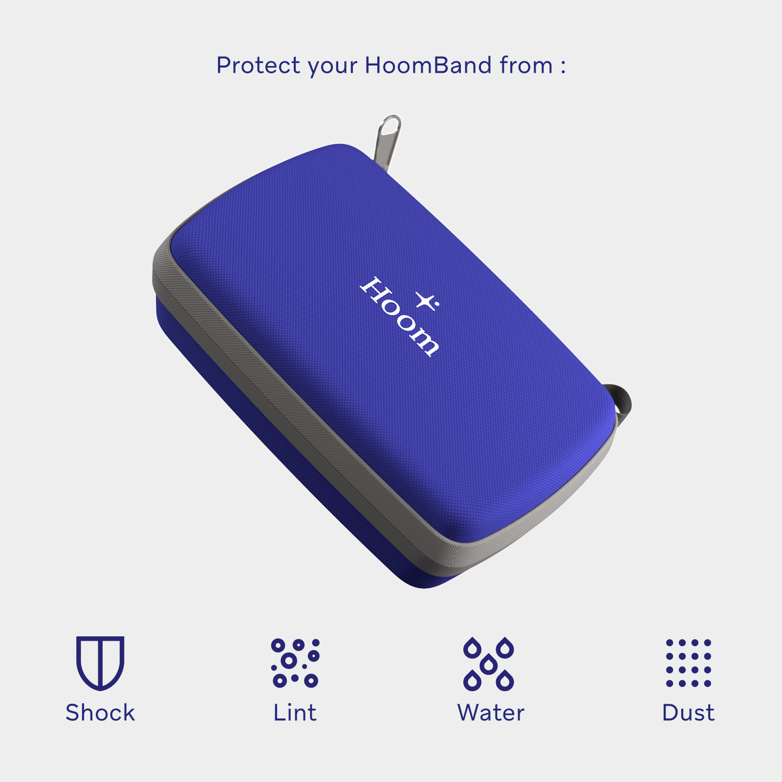 LIVLAB HoomBand official travel case in black, featuring a sleek design and durable material for protection.