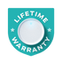 LIVLAB Dodow lifetime warranty badge featuring a shield design on a clean background.