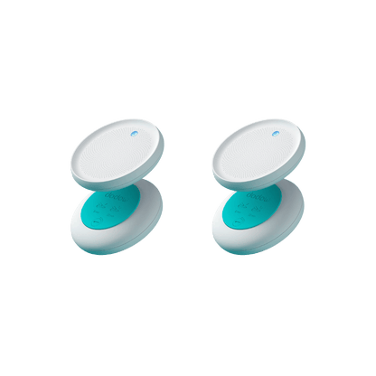 Dodow sleep aid by Livlab, two devices in a sleek design, promoting relaxation and improved sleep in 8 minutes.